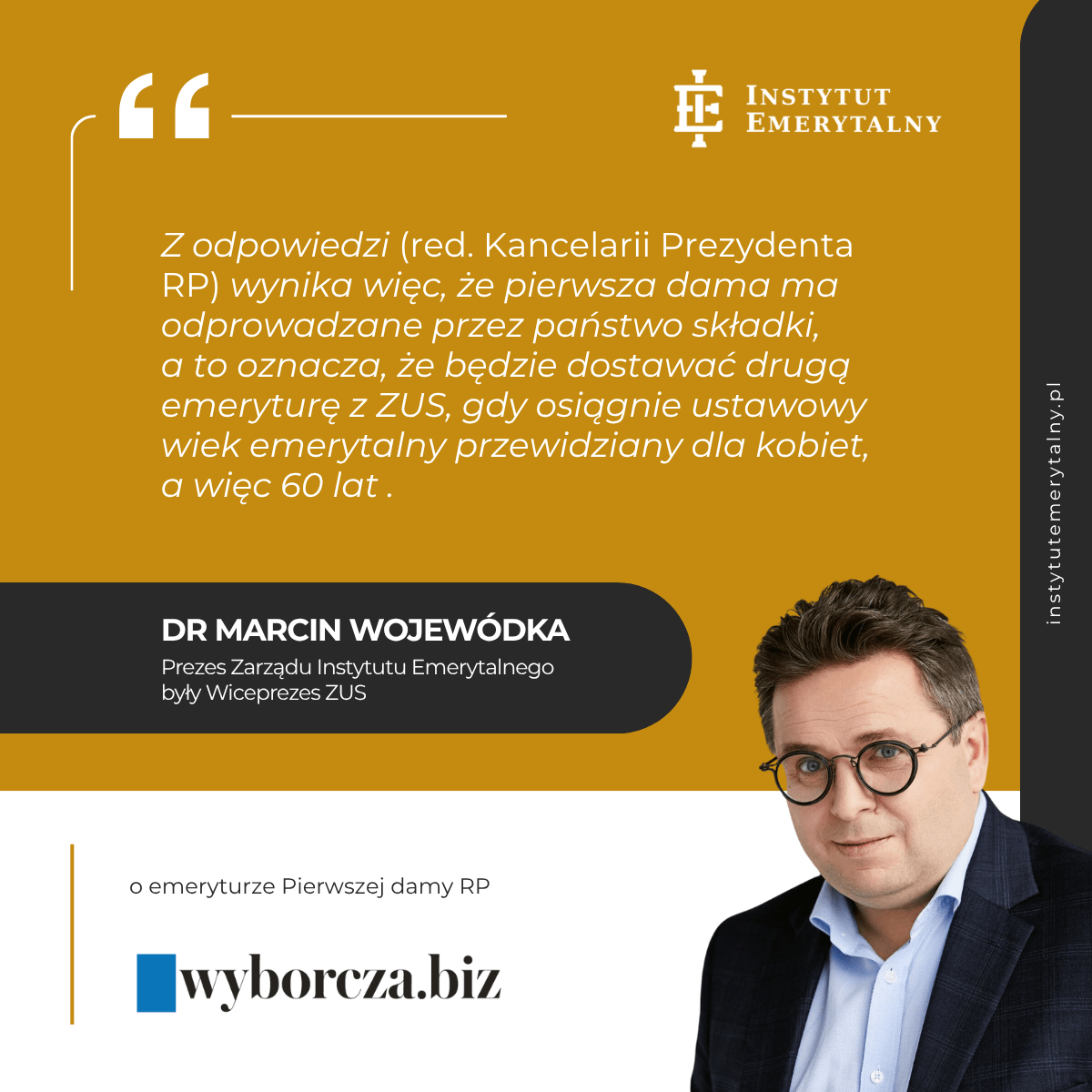Wyborcza.biz: Dwie emerytury Marty Nawrockiej. Jedną, mundurową po ukończeniu 39 lat już dostaje. Drugą opłaca jej Kancelaria Prezydenta – komentuje dr Marcin Wojewódka